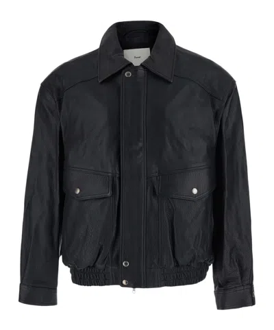 Dunst Long-sleeve Leather Jacket In Black