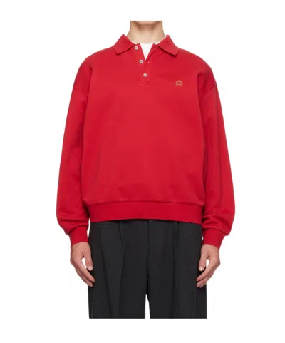 Dunst Long-sleeve Polo Shirt In Red