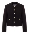 Dunst Button-up Collarless Jacket In Brown
