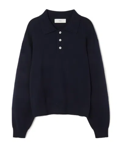Dunst Long-sleeved Polo Shirt In Blue