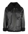 Dunst Unisex Loose Fit Shearling Jacket In Black