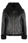 Dunst Unisex Loose Fit Shearling Jacket In Black