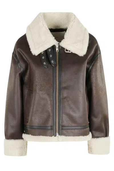 DUNST LOOSE FIT LINE SHEARLING JACKET