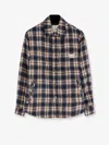 Dunst Madras Pattern Flannel Jacket In Blue