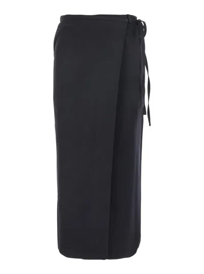 Dunst Maxi Wrap Skirt In Black