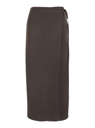 Dunst Maxi Wrap Skirt In Burgundy