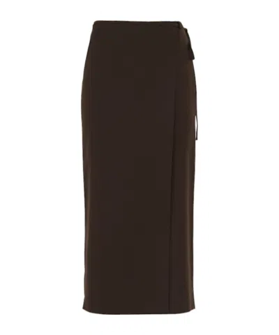 Dunst Maxi Wrap Skirt In Brown