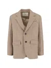 Dunst Single-breasted Blazer In Wool Blend In Brown