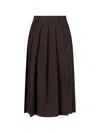 Dunst Brown Pleats Midi Skirt In Brown