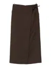 Dunst Midi Wrap Skirt In Brown