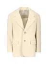 Dunst Minimalist White Jacket With Structured Silhouette And Front Zipper Closure In Neutral