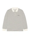 Dunst Multi Stripe Collared T-shirt In White