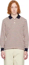 Dunst Multicolor Polo Shirt With All-over Striped Motif And Logo Embroidered On The Front In Cotton Man In Navy Stripe