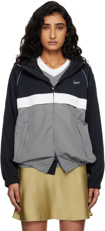 Dunst Navy & Gray Blocked Windbreaker Jacket In Orange