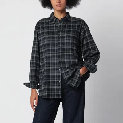 Dunst Flannel Check Long-sleeved Shirt In Blue