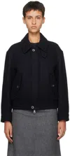 Dunst Navy Textured Jacket In Boucle Navy
