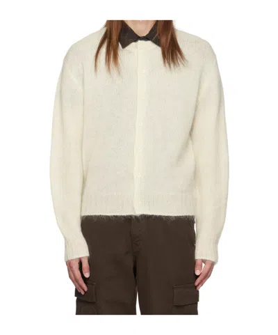 Dunst Off-white Button Cardigan In Ivory