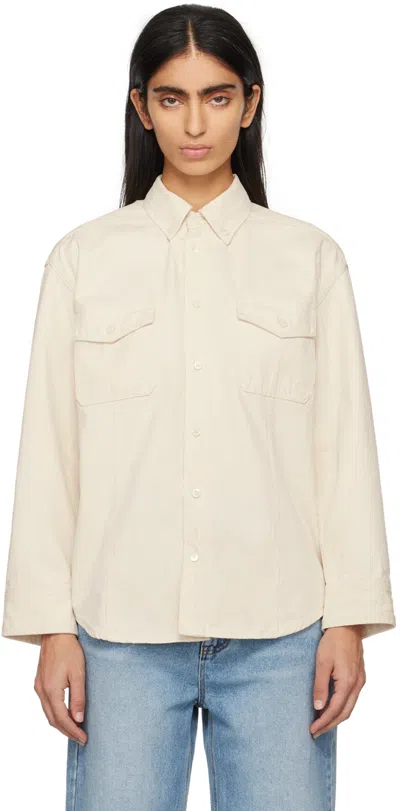 Dunst Off-white Classic Denim Shirt In Ecru