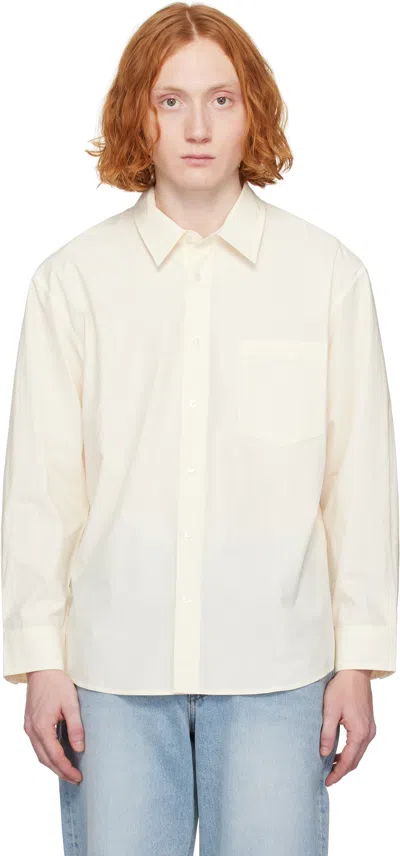 Dunst Off-white Paperly Cotton Oversized Shirt In Cream