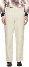 Dunst Off-white Patched Carpenter Canvas Trousers In Neutral