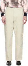 Dunst Off-white Patched Carpenter Canvas Trousers In Cream