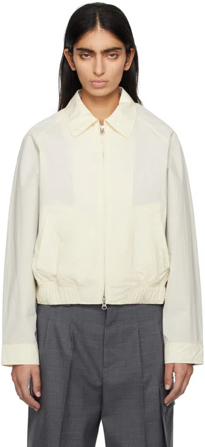 Dunst Off-white Spread Collar Jacket In Cream
