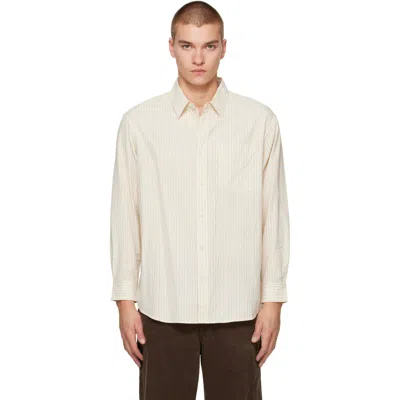 Dunst Off-white Informal Striped Shirt In Ivory Stripe