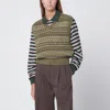 Dunst Olive Green Wool Blend Waistcoat In Green