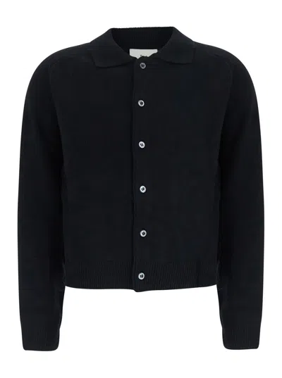 Dunst Ollared Cardigan In Black