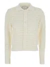 Dunst Cardigan Mit Lochstrickmuster In White