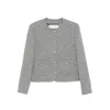 Dunst Grey Crewneck Jacket With Buttons On The Front In Gray