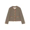 Dunst Houndstooth Pearl-button Jacket In Brown