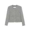Dunst Grey Crewneck Jacket With Buttons On The Front In Gray
