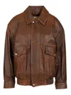 Dunst Oversized Bomber Jacket Jackets Brown In Multi