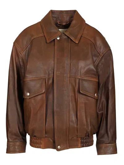 Dunst Oversized Bomber Jacket Jackets Brown In Multi