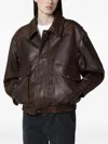 Dunst 오버사이즈 레더 재킷 In Brown