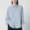 Dunst Oversized Light Blue Check Shirt Women In Blue