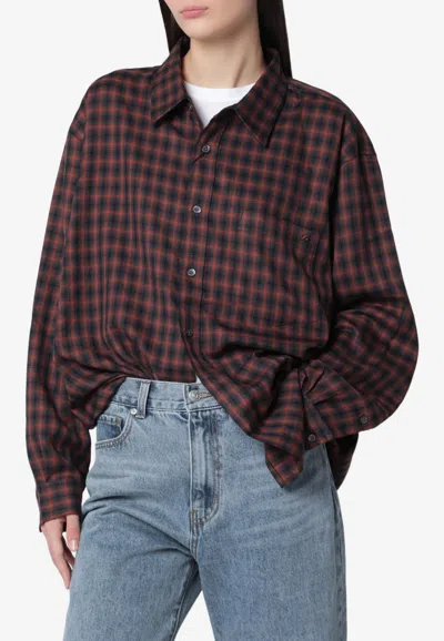 Dunst Oversized Plaid Check Flannel Shirt In Multicolor