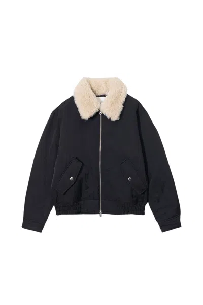 Dunst Padded Mininal Flight Jacket In Black