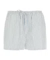 Dunst Striped Drawstring Shorts In Blue