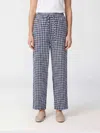 Dunst Checked Drawstring Trousers In Blue