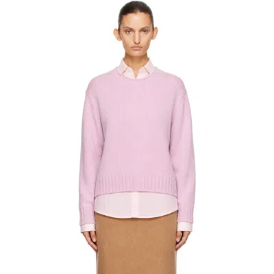 Dunst Pink Chunky Roll Neck Sweater In Pale Pink