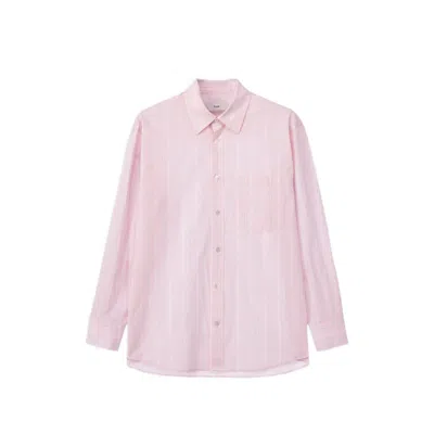 Dunst Pink-white Striped Cotton Shirt