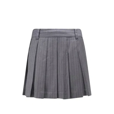 Dunst Pinstripe Pleated Mini Skirt In Gray