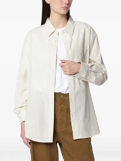 Dunst Pinstripe-pattern Cotton Shirt In Neutrals