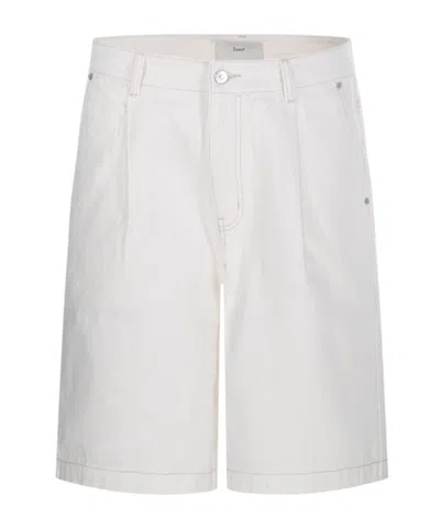 Dunst Pleated Bermuda Denim Shorts In White