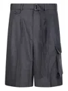Dunst Pleated Cargo Shorts In Black