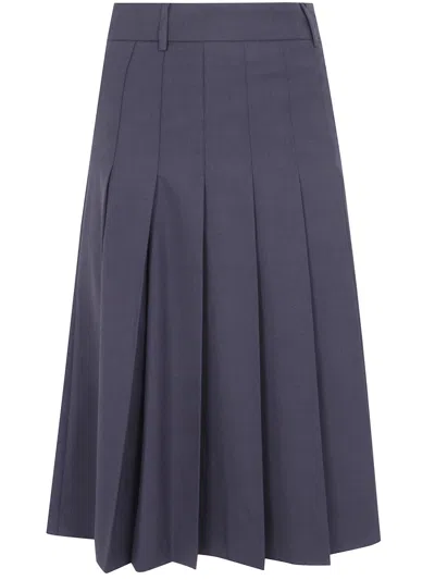 Dunst Pleated Long Skirt Pleats Long Skirt In Blue
