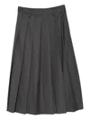 Dunst Pleats Long Skirt In Charcoal Grey In Black
