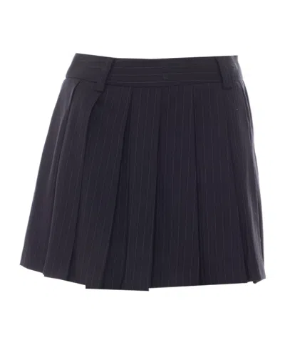 Dunst Pleated Midi Skirt In Blue